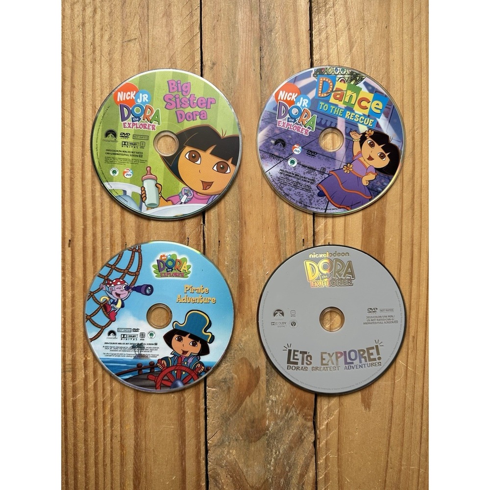 Dora‎ the Explorer DVD Lot 4 NO CASES Pirate Adventure Lets Explore Dance Rescue